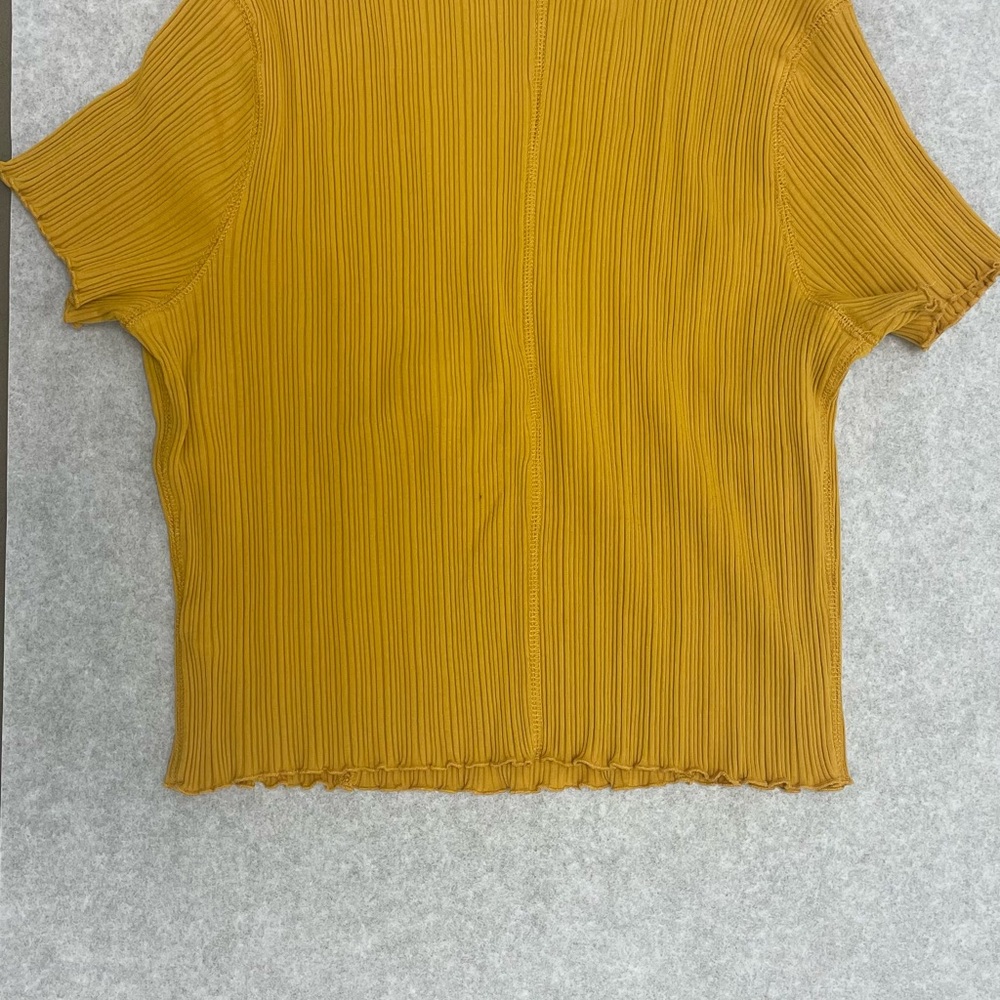 Wild Fable Mustard Ribbed Short Sleeve Tee - Picture 6 of 13